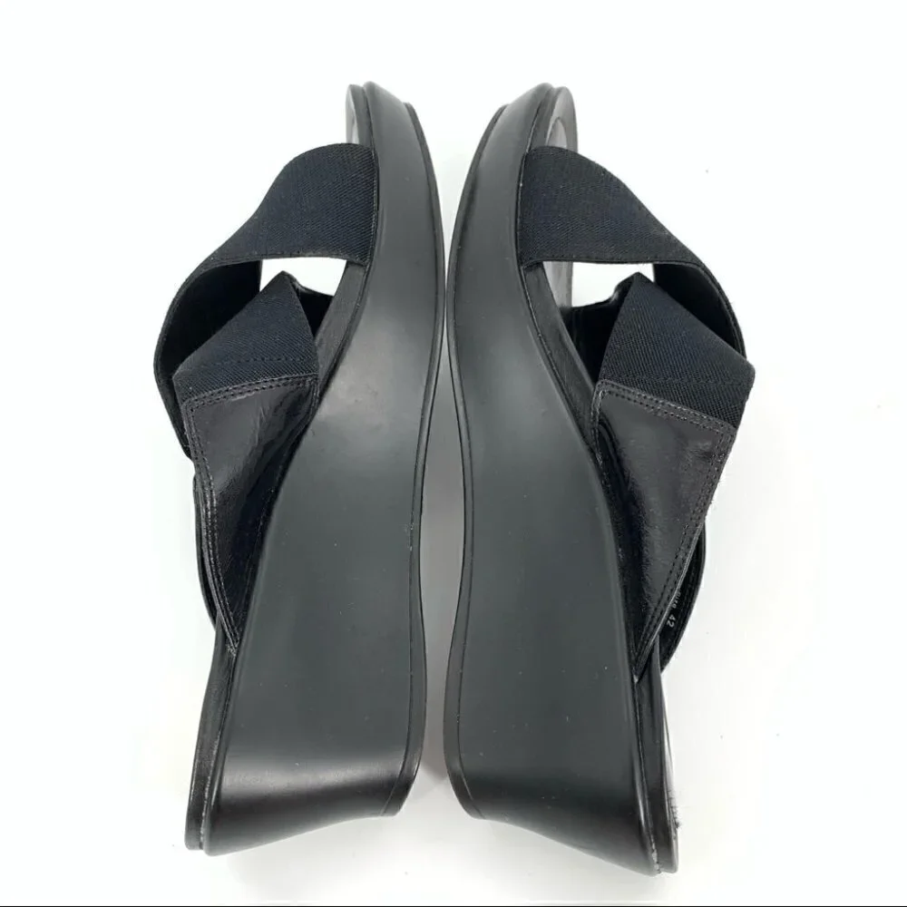 Dansko sandals size 42 11.5 - 12 black cross cross wedge platforms orthopedic